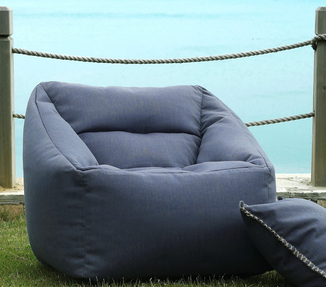 MM Linen - Kalo - Outdoor Bean Chair - Blue image 0